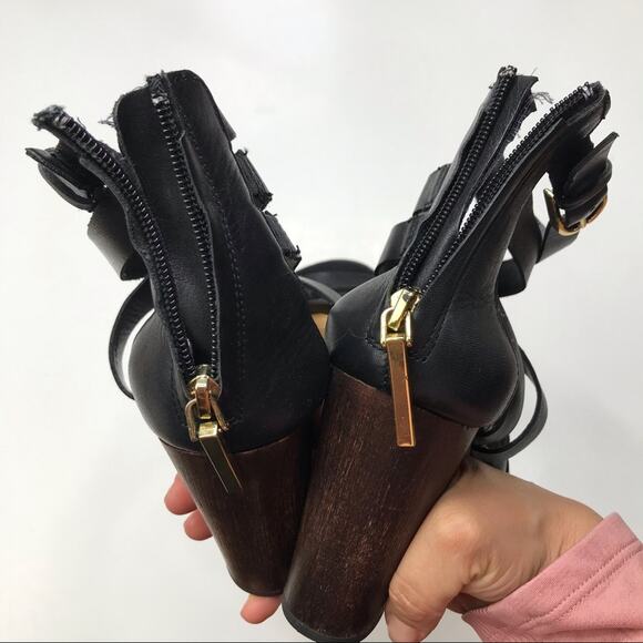 Dolce Vita Women's Black Brown Nolin High-Heel Open Toe Strappy Sandals Size 9.5 - Picture 9 of 10